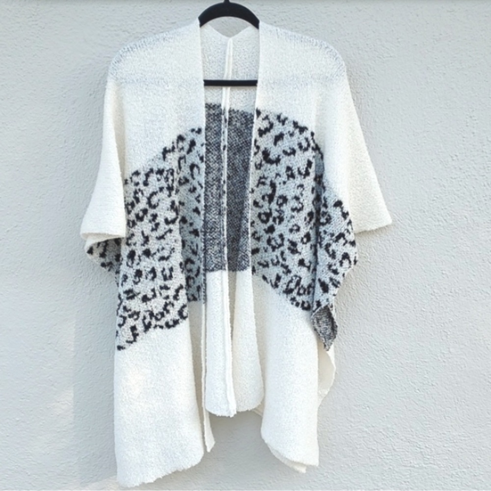 Leopard Print Open Front Cardigan